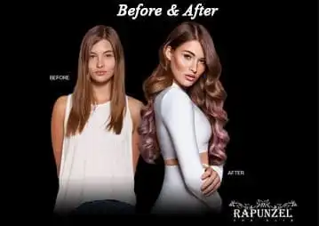 Before & after hair extensions